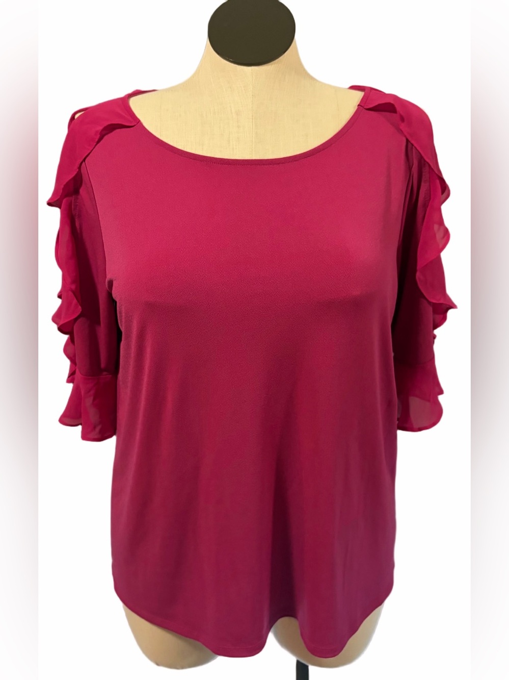 WORTHINGTON pink dress shirt/blouse with half sleeve women's size XL